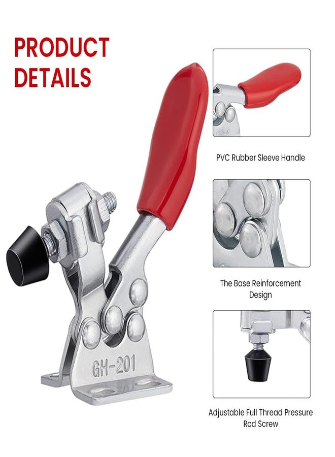 Serplex® 4 Pcs Toggle Clamps Horizontal Type, GH-201 Quick Release Hold Down Latch, Heavy Duty Latch For Woodworking Smoke Jointer Jig Tool Fixtures Holding Capacity 60 lbs/27kg - Image 4